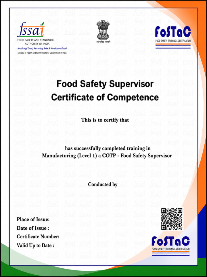 Sample FoSTaC Certificate of Competence