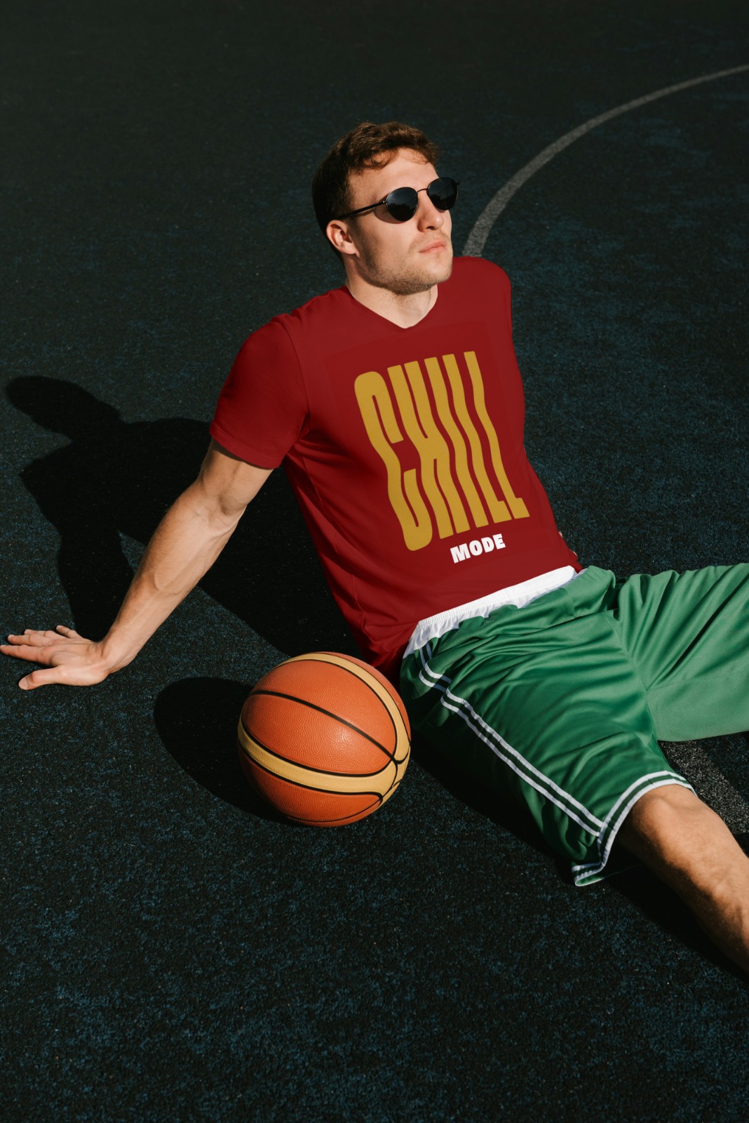 Gold CHILL MODE Graphic T-Shirt for Men
