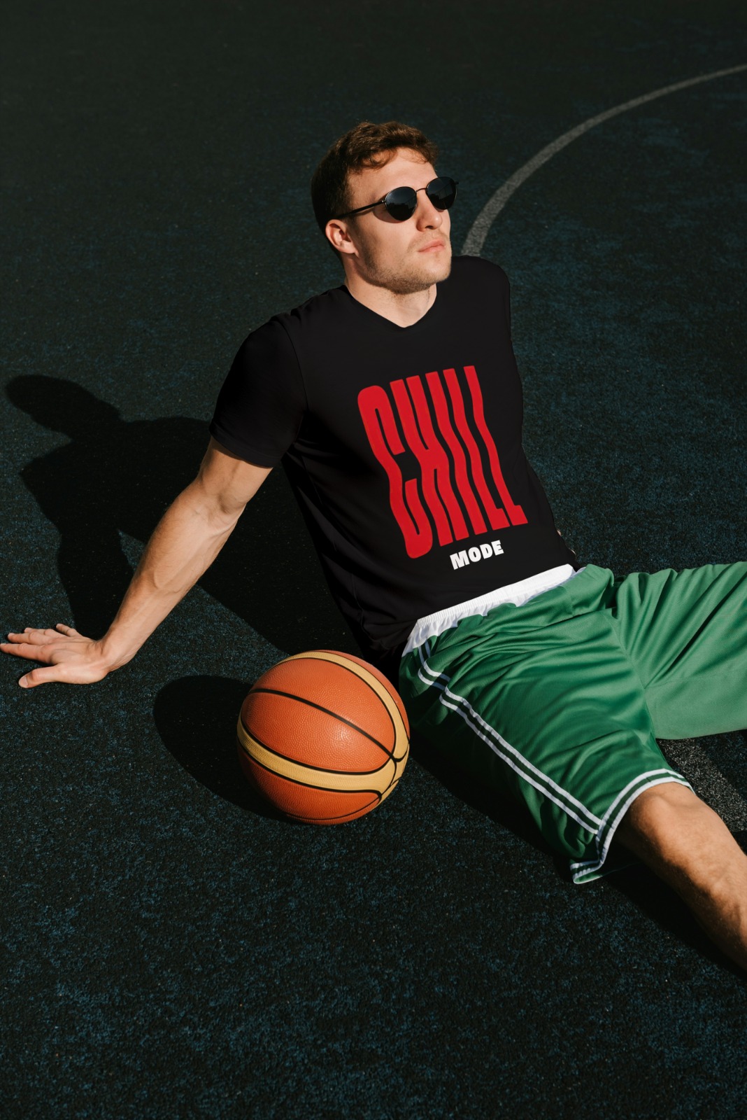 Jawanii Men Black CHILL MODE Graphic Printed Cotton T-Shirt