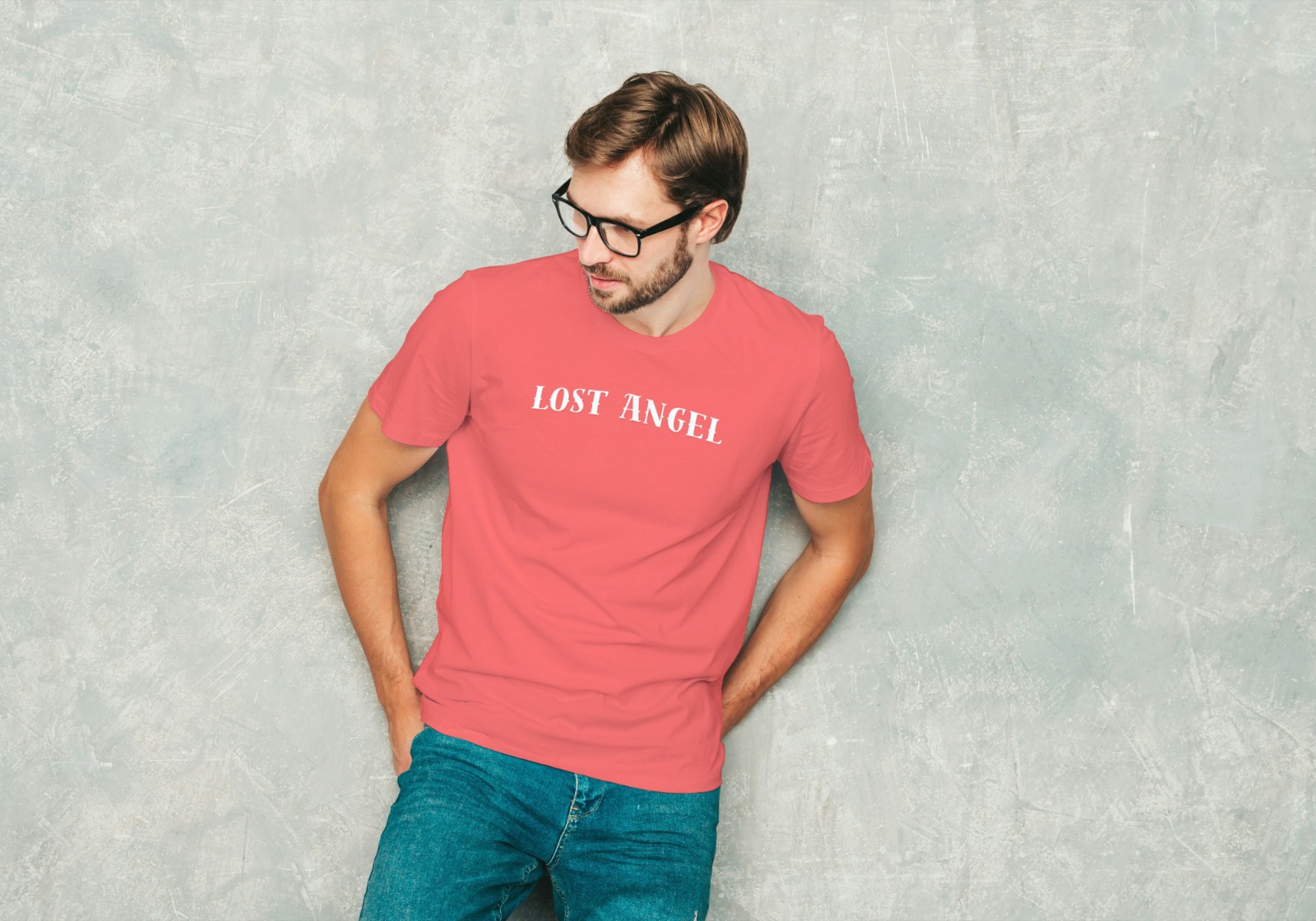 Lost Angel Typography Graphic T-Shirt – Pink