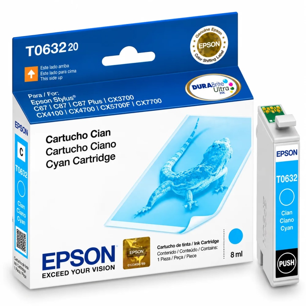 Cartucho Epson lagartija cian T063220 original - imagen 1