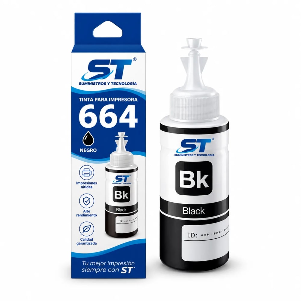 Tinta alternativa ST 664 negra 70 ml para impresoras Epson - imagen 1