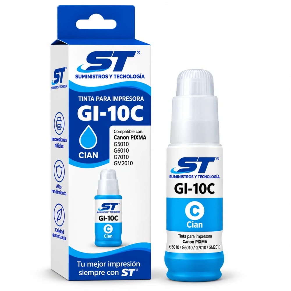 Tinta alternativa ST 10 cian 70 ml para impresoras Canon - imagen 1