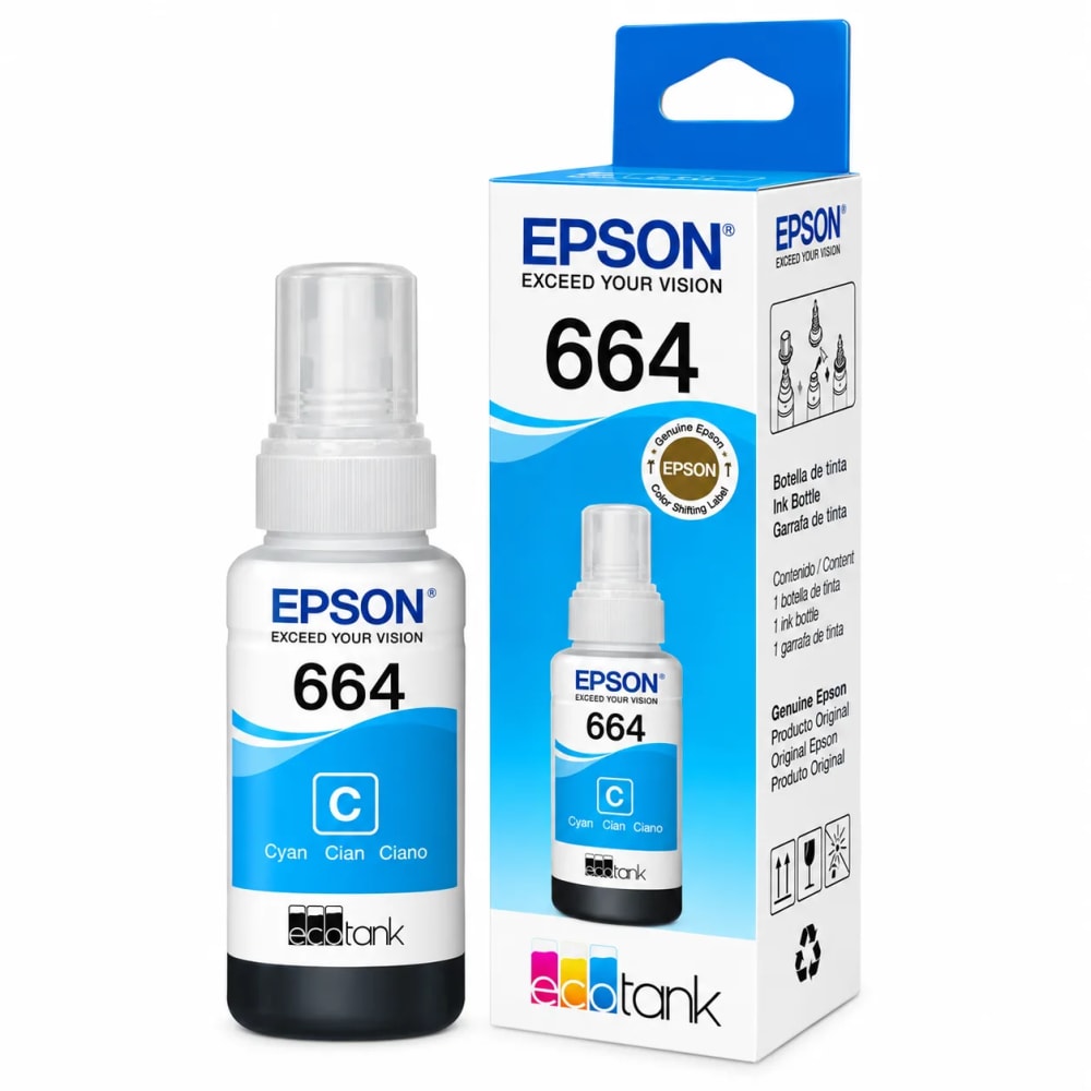 Tinta Epson 664 cian original 01 70 ml - imagen 1