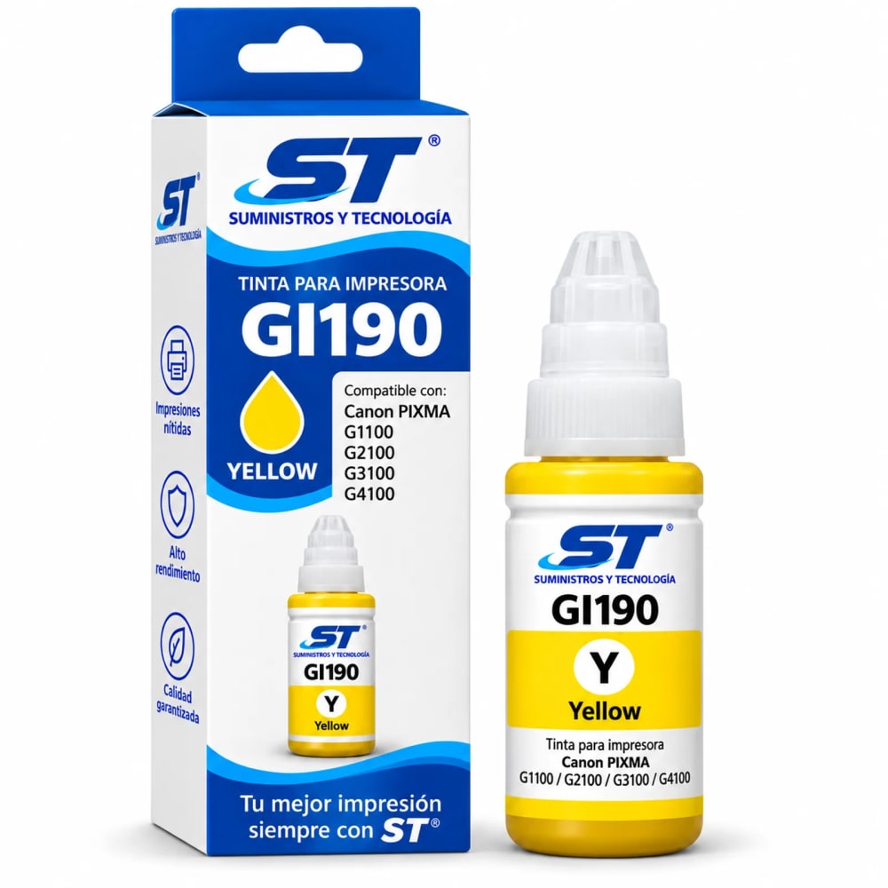 Tinta alternativa ST 190 amarilla 70 ml para impresoras Canon - imagen 1