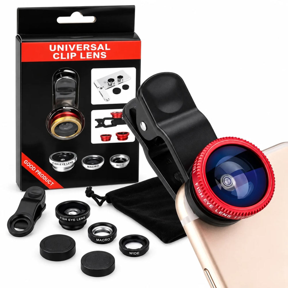 Kit de lentes universales con clip para teléfonos celulares - imagen 1