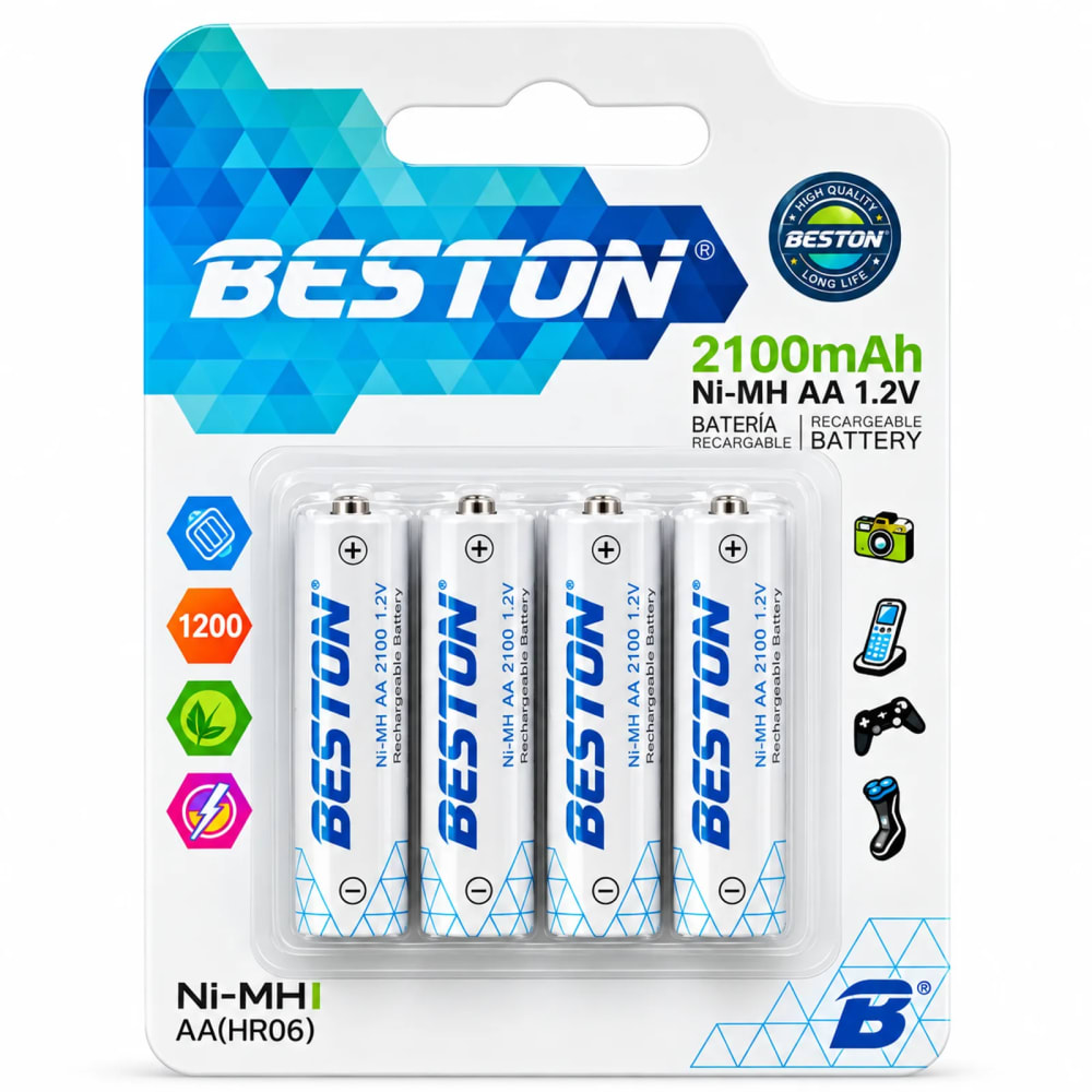 Pilas Beston recargables AA 2100 mAh x 4 - imagen 1