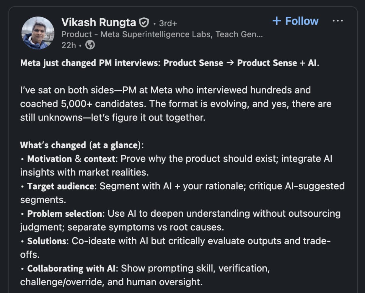 Meta Product Sense with AI Interview