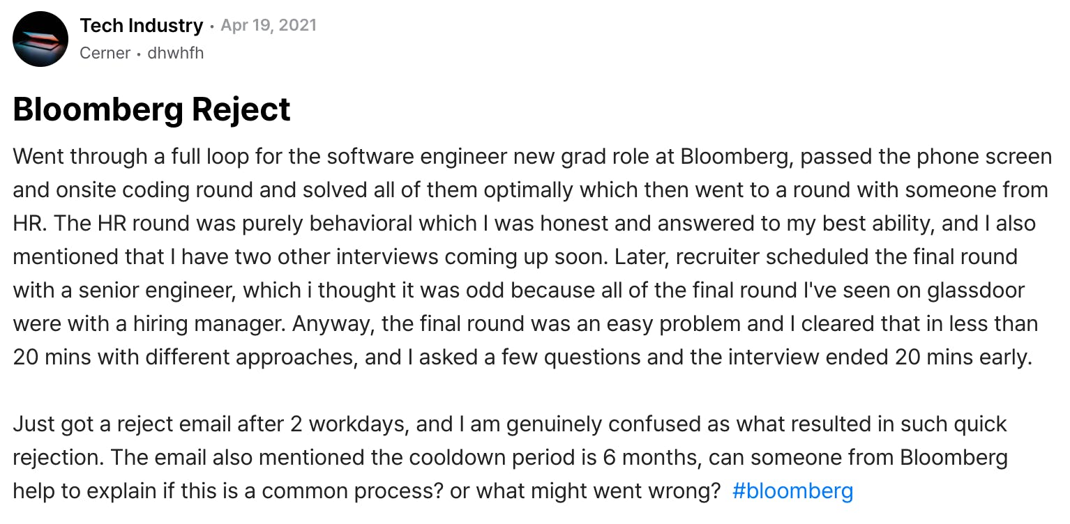 Bloomberg SWE interview guide