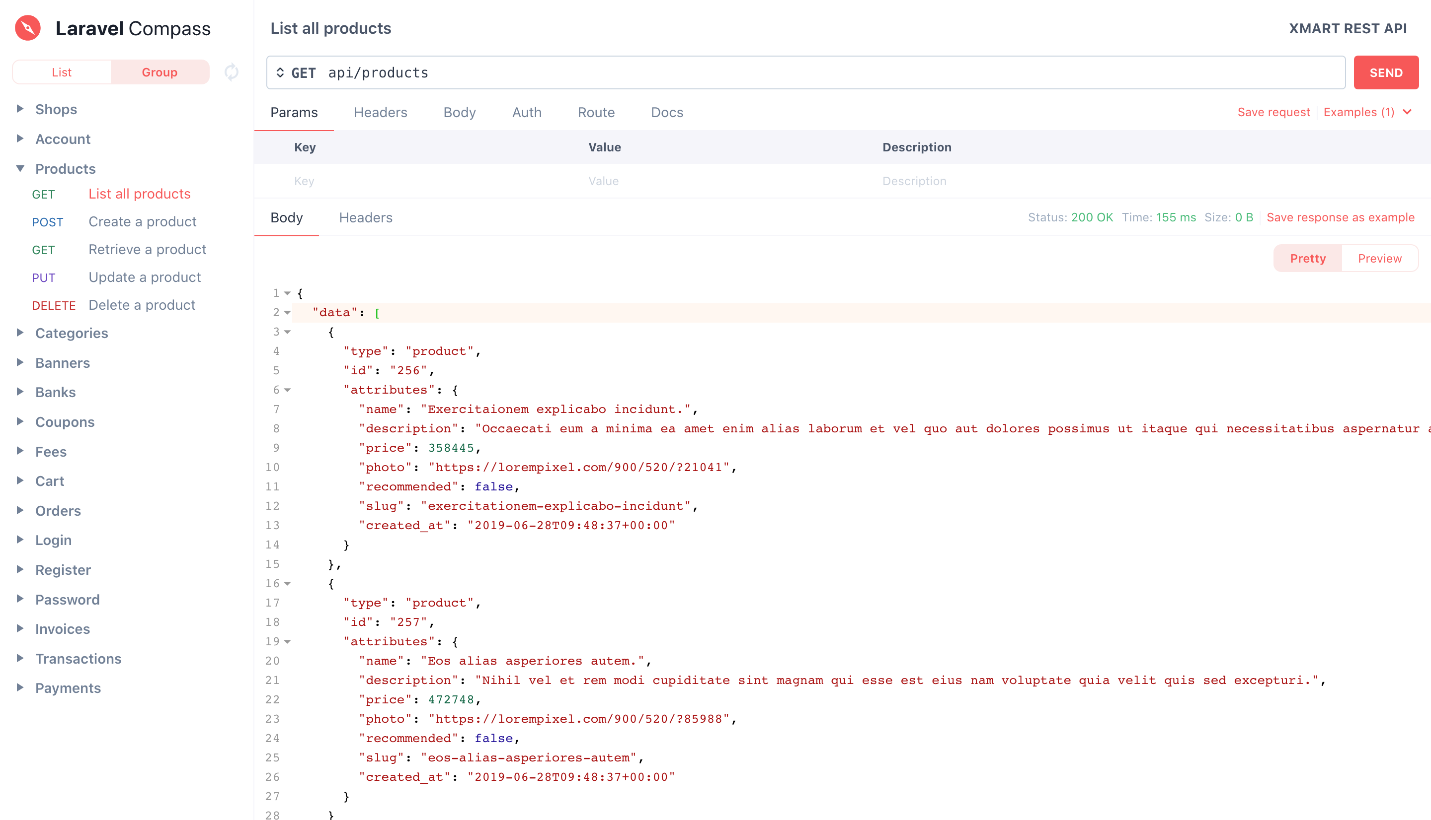 Laravel Compass User Interface