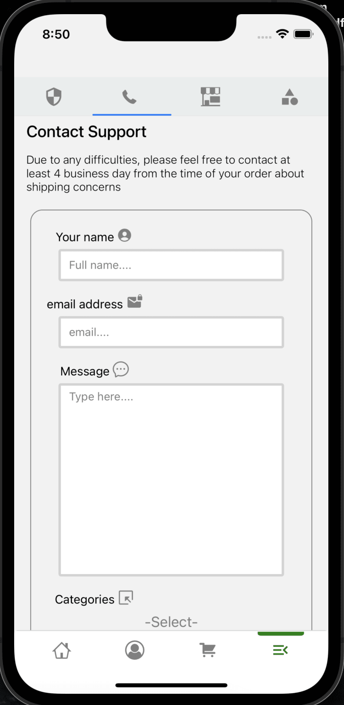 Address Screen and Contact Screen React Nativeimage
