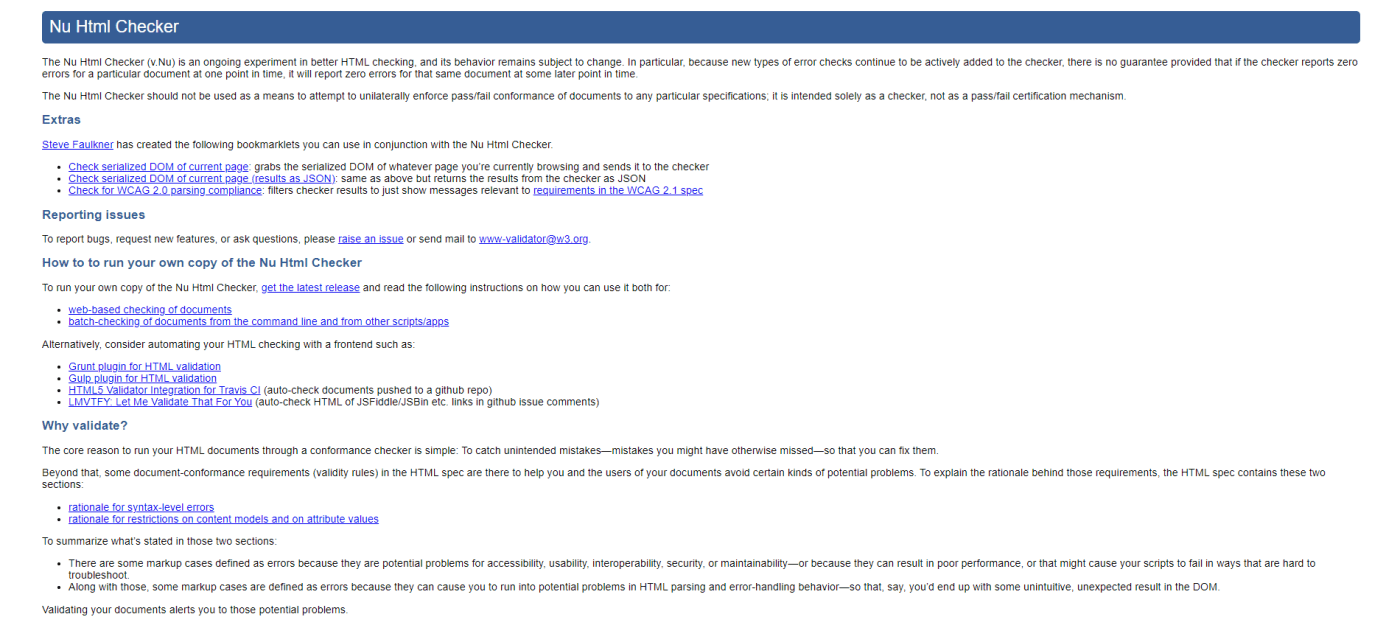 Nu Html Checker for All Websitesimage