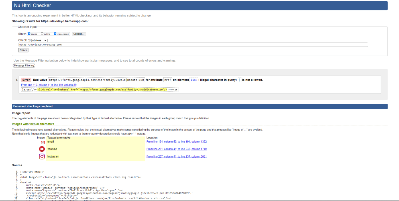 Nu Html Checker for All Websitesimage