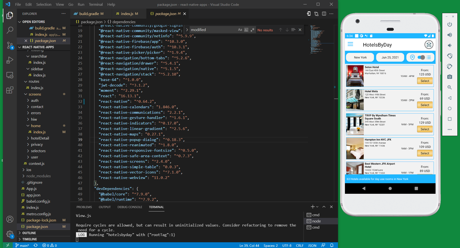 Android studio E-Commerce App React Nativeimage