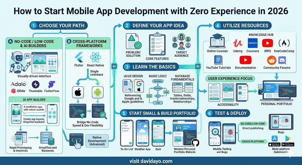 Davidayo: How to Start Mobile App Development with Zero Experience in 2026