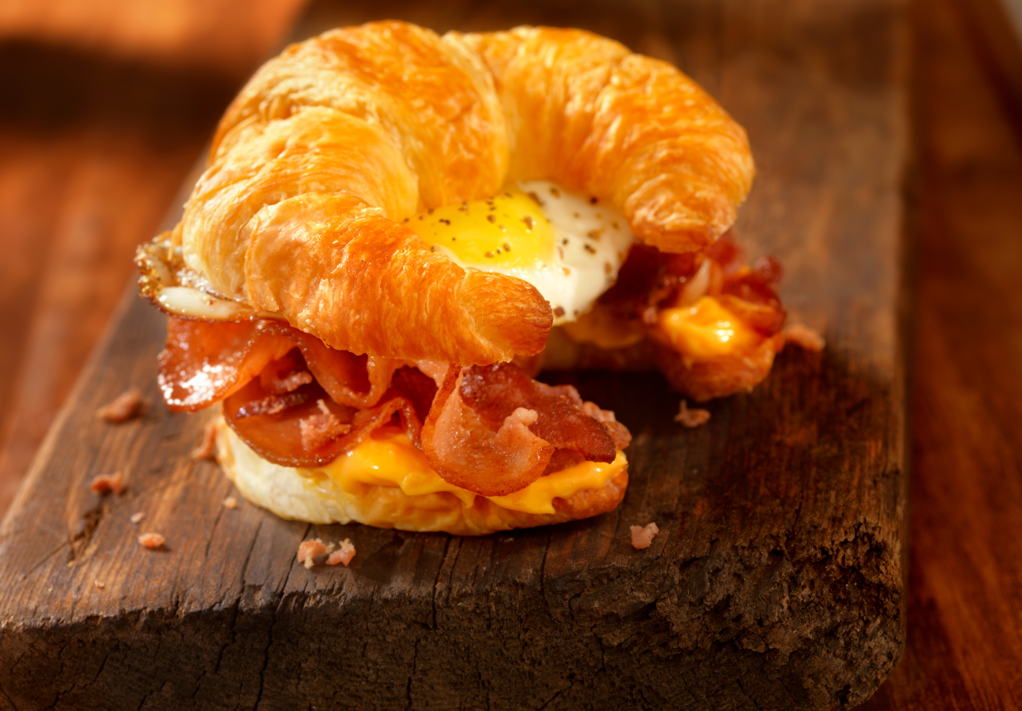 Bacon and Egg Filled Croissant
