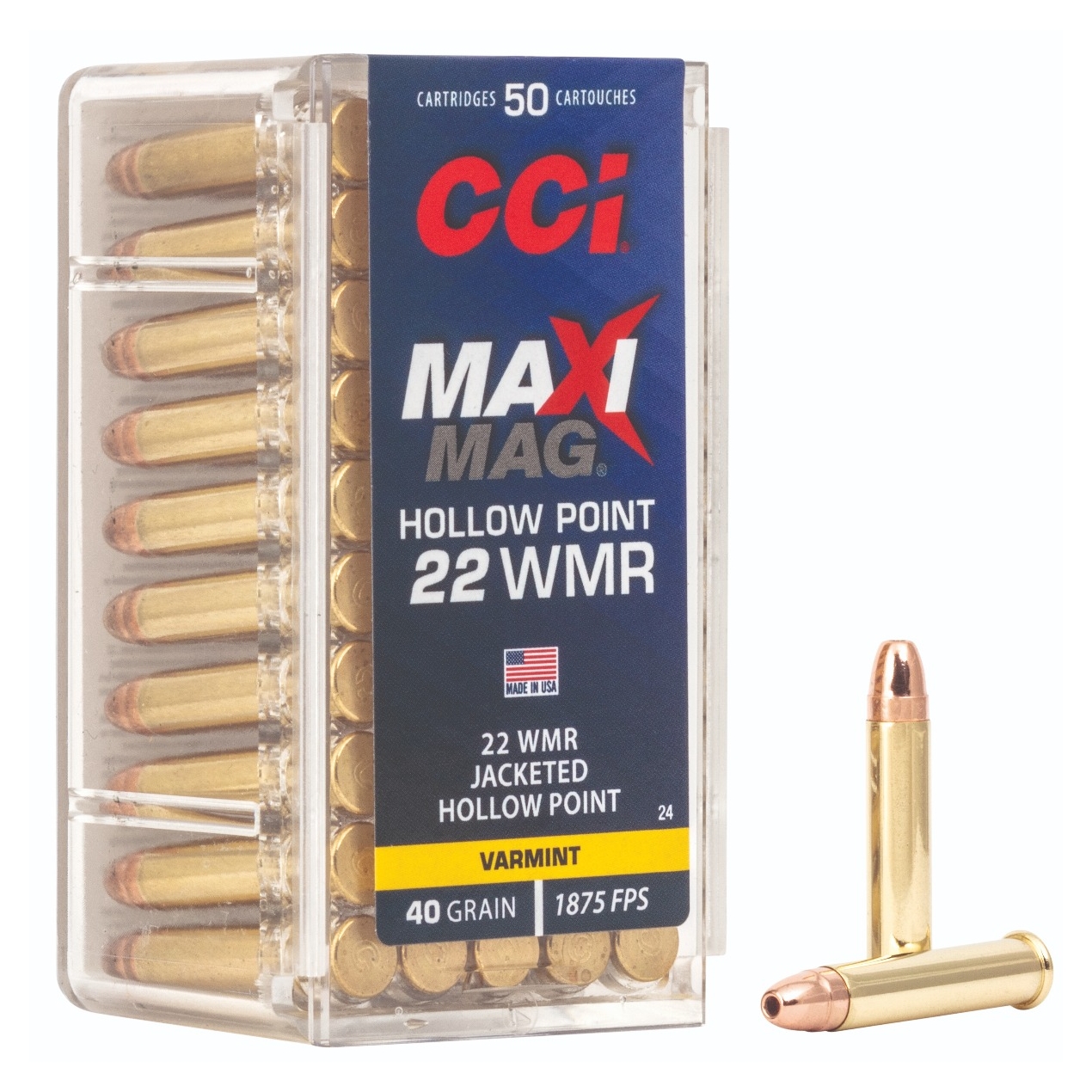 CCI Varmint/Small Game Maxi-Mag High Velocity 22 WMR 40GR JHP 0024-img-0