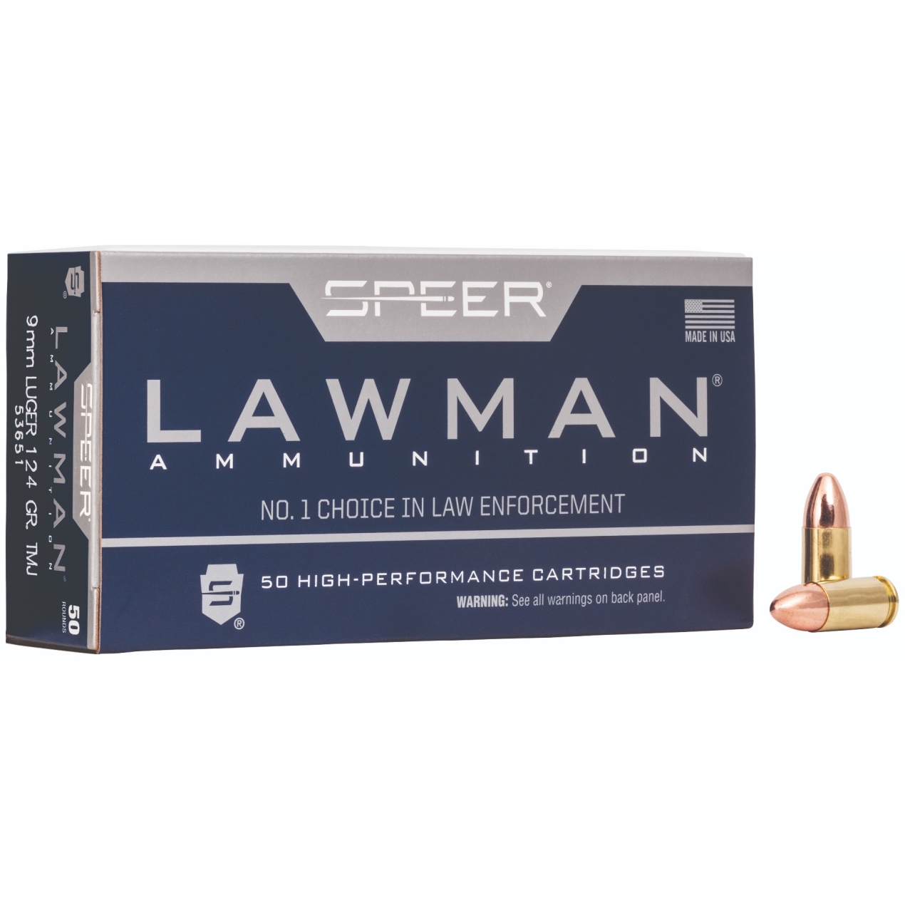 9MM Speer Lawman Luger 124 GR TMJ 50/CT 9x19 Ammo Speer-Lawman-img-0