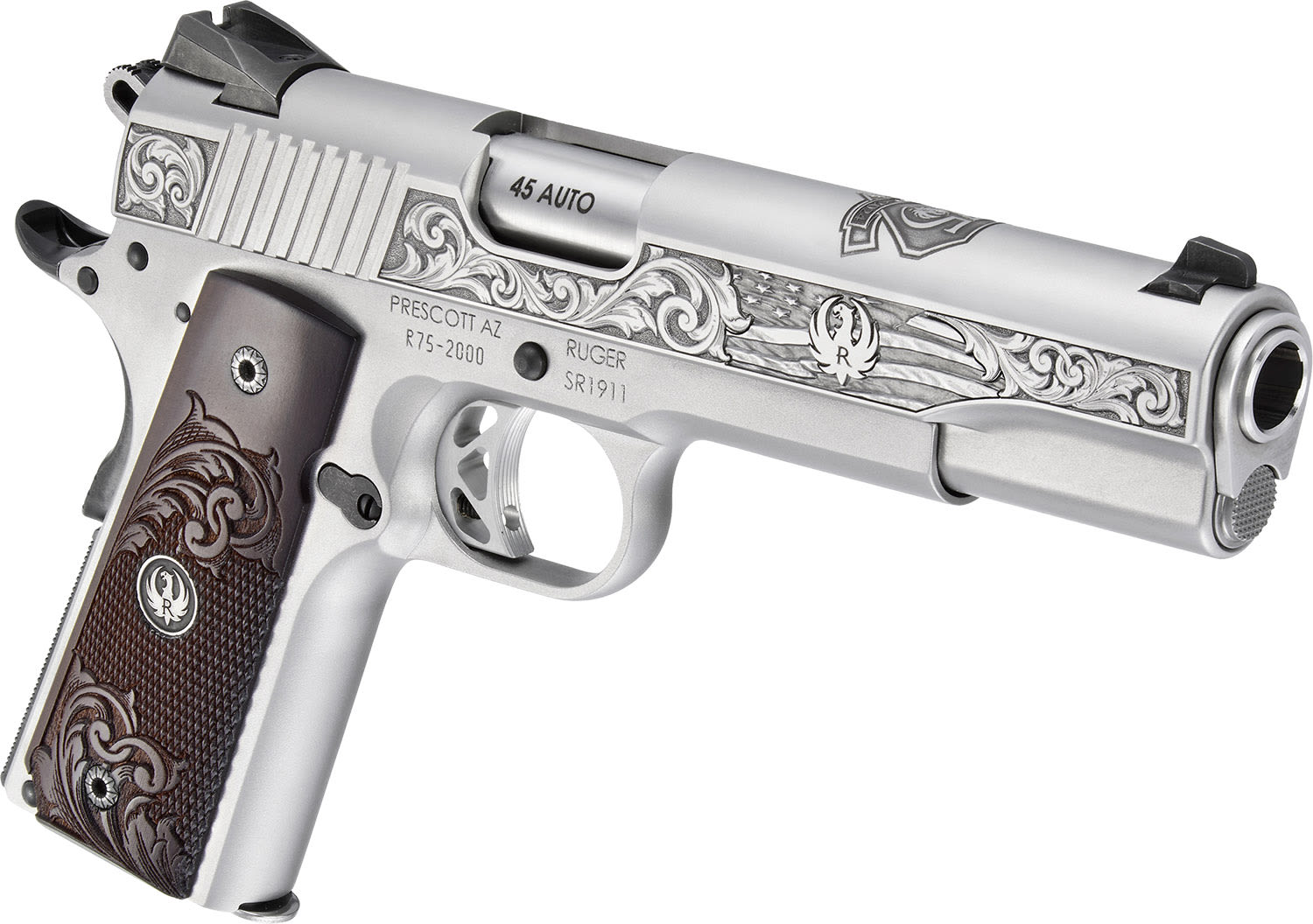 Ruger SR1911 75TH Anniversary 45ACP 8rd 5'' Engraved Slide -img-3