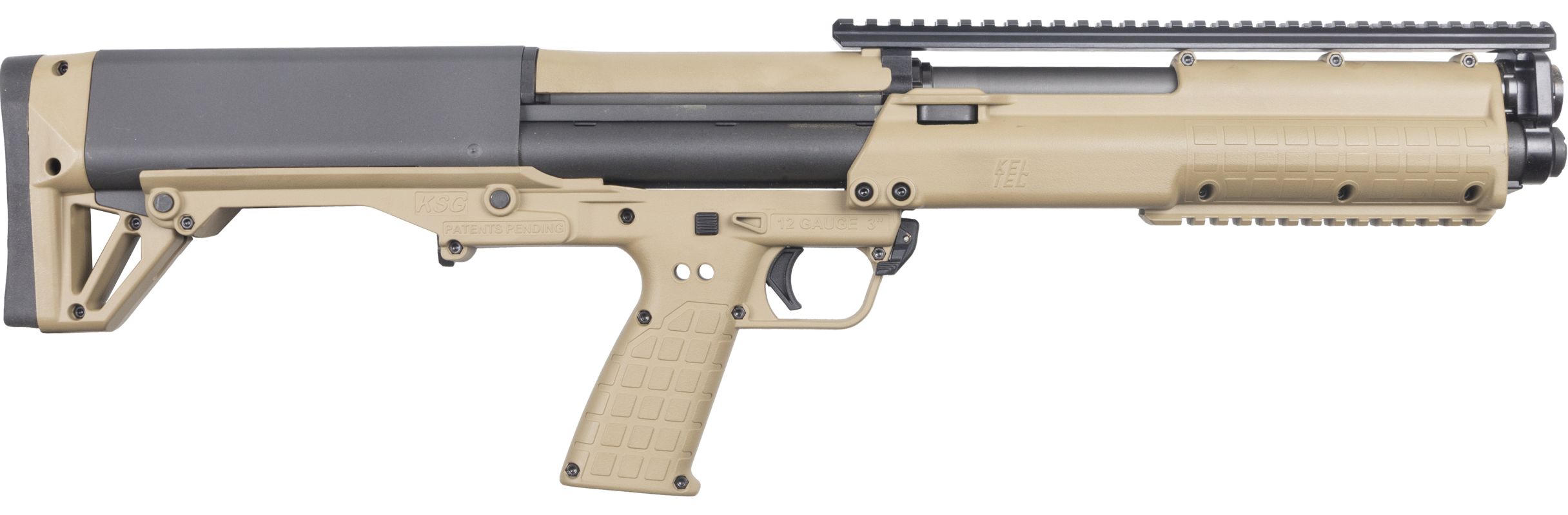 Kel-Tec KSG Tan 12 Gauge 18.50" 3" 14+1 Rec/Barrel Polymer Fixed KSGTAN-img-2