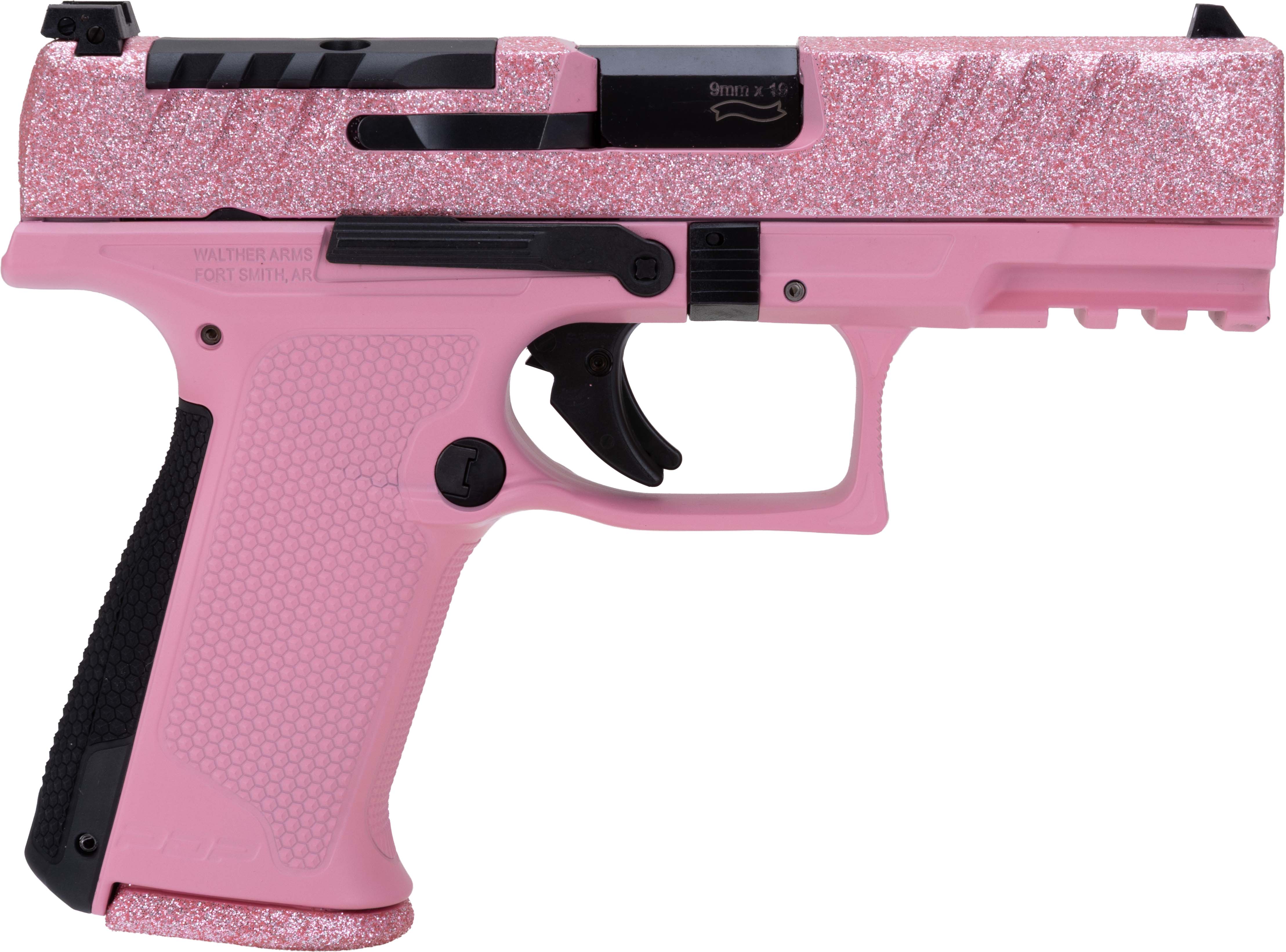 Walther PDP PDP 9mm Luger Diamond Dust Glitter Slide 15+1 4.000 Pink Polymer