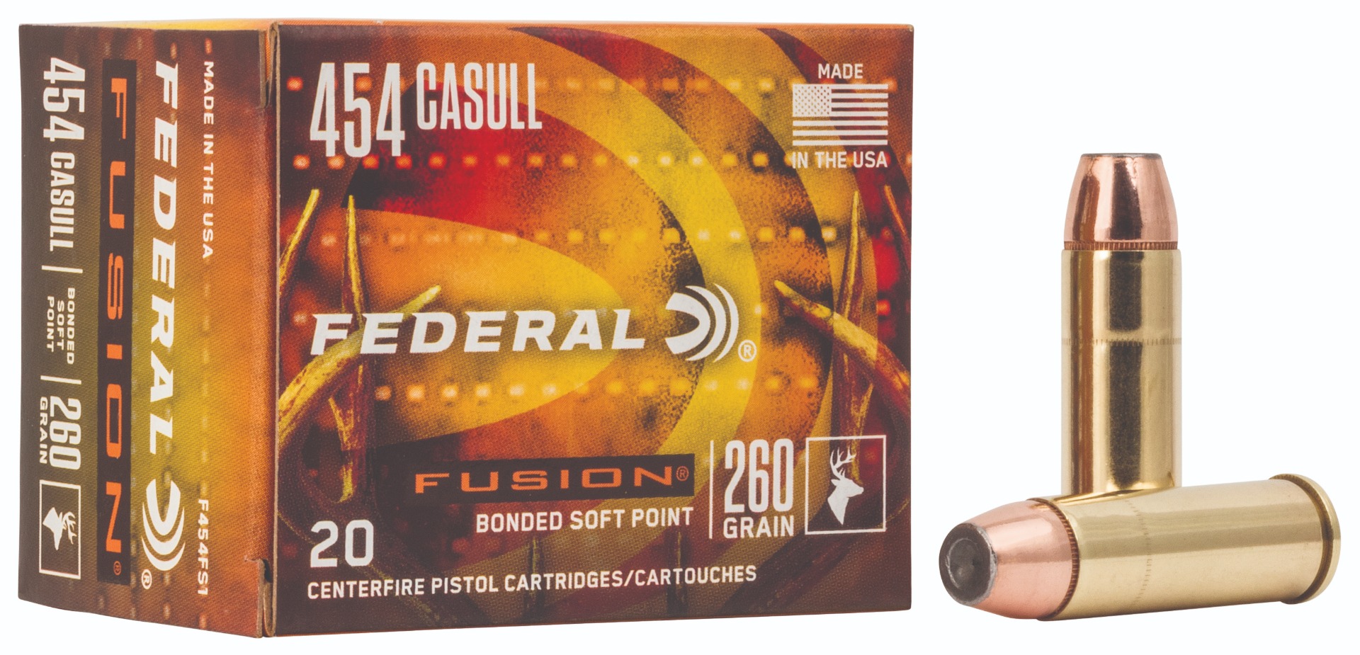 Federal Ammunition FDR 454 260GR FUSION 20RD