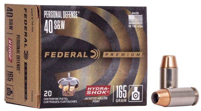 Federal Ammunition FDR 40SW 165GR HYDSHK 20RD