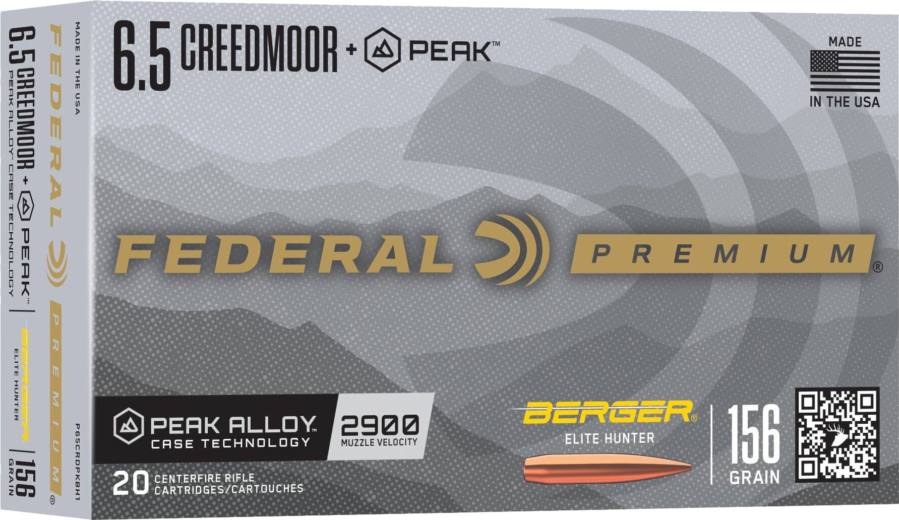 Federal Ammunition FDR 6.5CR PK 156GR BERG ELT 20