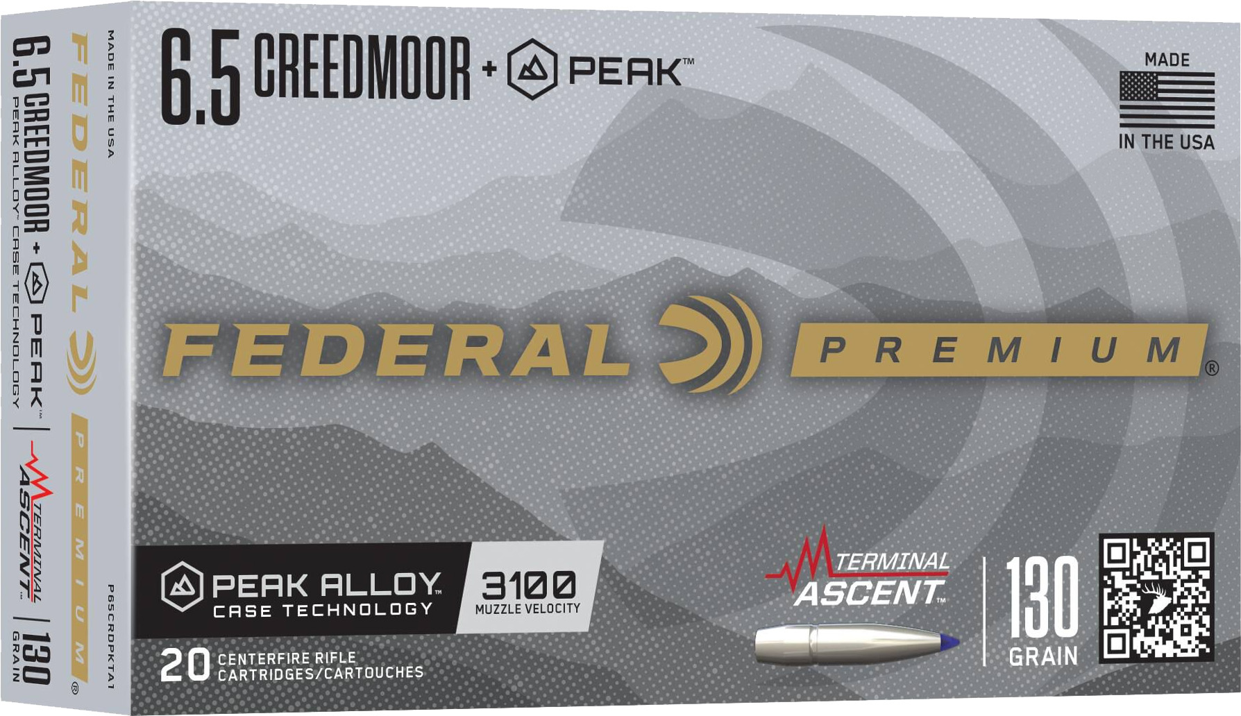 Federal Ammunition FDR 6.5CR PK 130GR TERM ASC 20