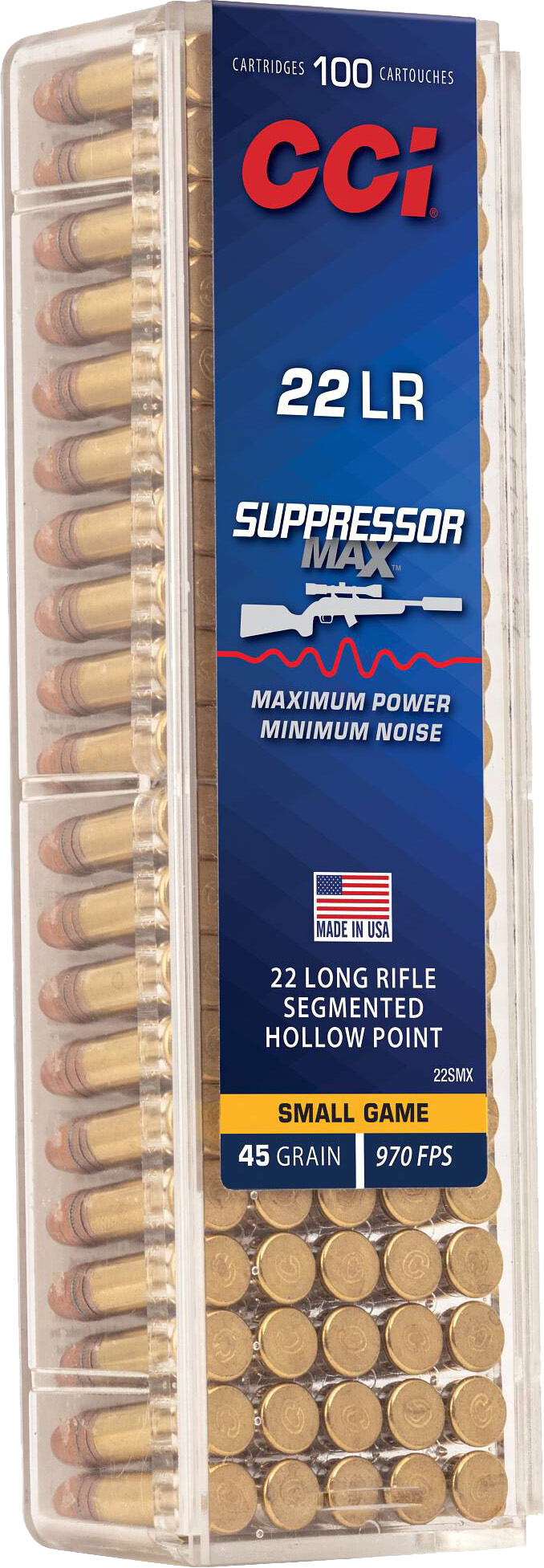 CCI Ammunition CCI 22LR 45GR SUPP MAX SHP 100
