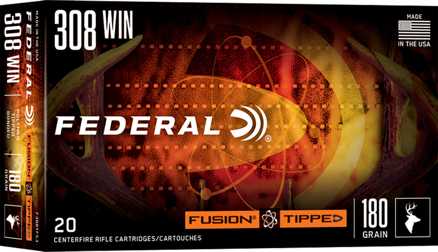 Federal Ammunition FDR 308 180GR FUS TIP 20RD