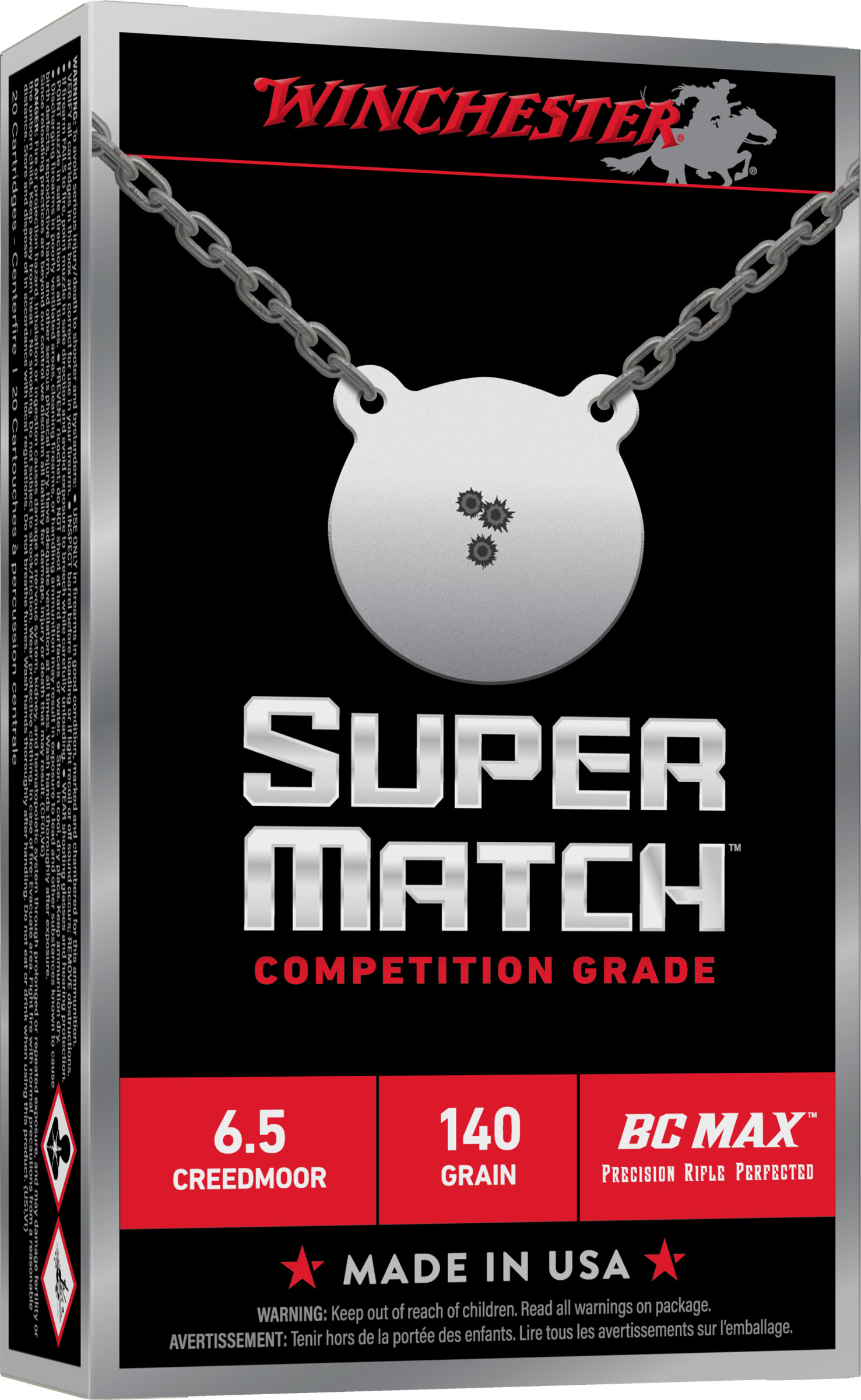 Winchester WIN 6.5CR 140GR MATCH BCMX 20