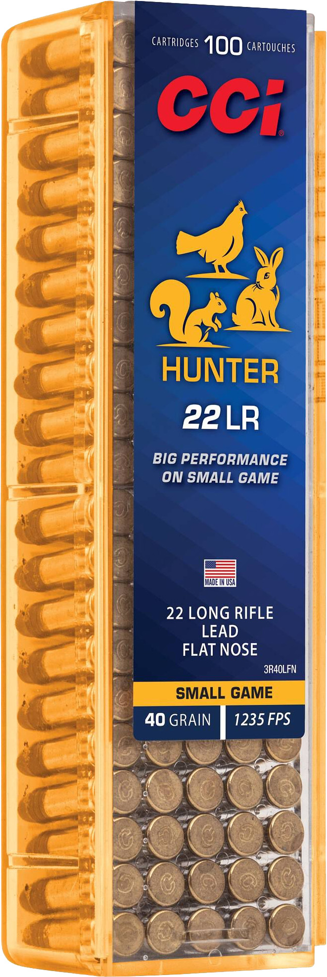 CCI Ammunition CCI 22LR 40GR HNTR LFN 100RD