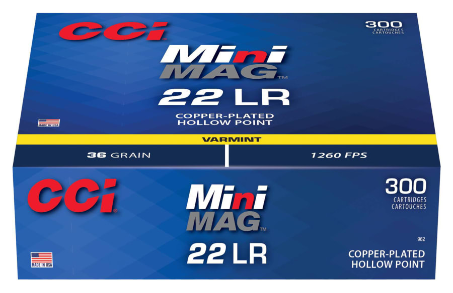 CCI Mini-Mag 22 Lr, 36 gr Copper Plated Hollow Point, 300 rounds