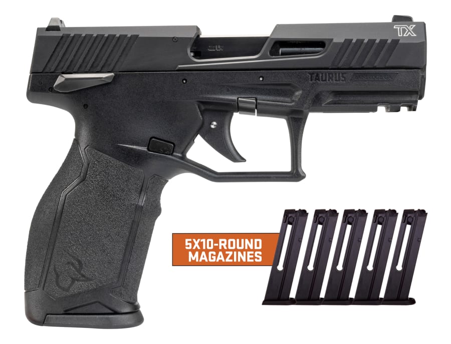 Taurus TX22 Gen2 5 Mag 22 LR Pistol, 10+1 rd, 4.1" barrel, Black