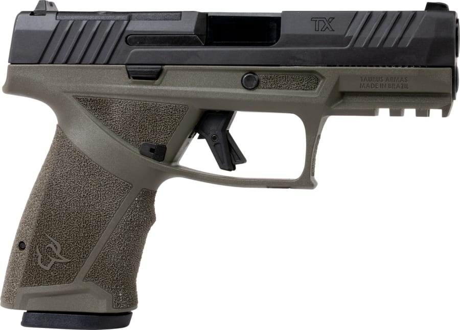 Taurus TX9 Compact 9mm Luger Pistol, 15+1 rd, 4" barrel, Green