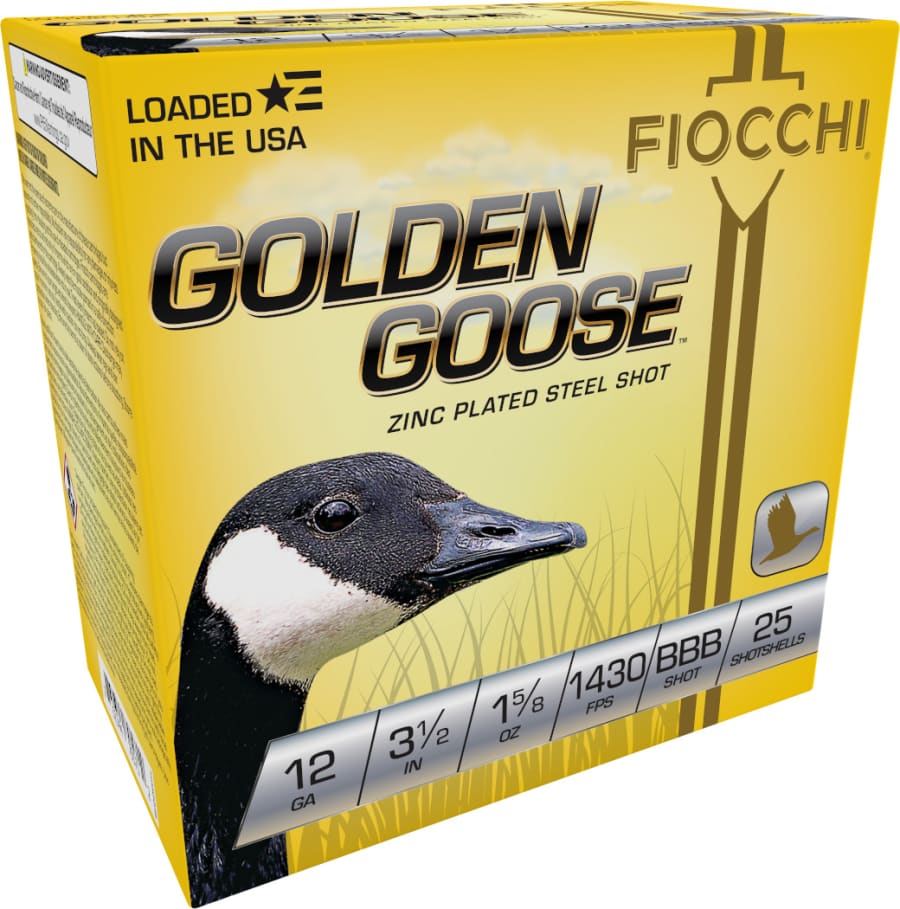 Fiocchi Golden Goose 12 Gauge, 3.5" shell, size BBB shot, 25 rounds