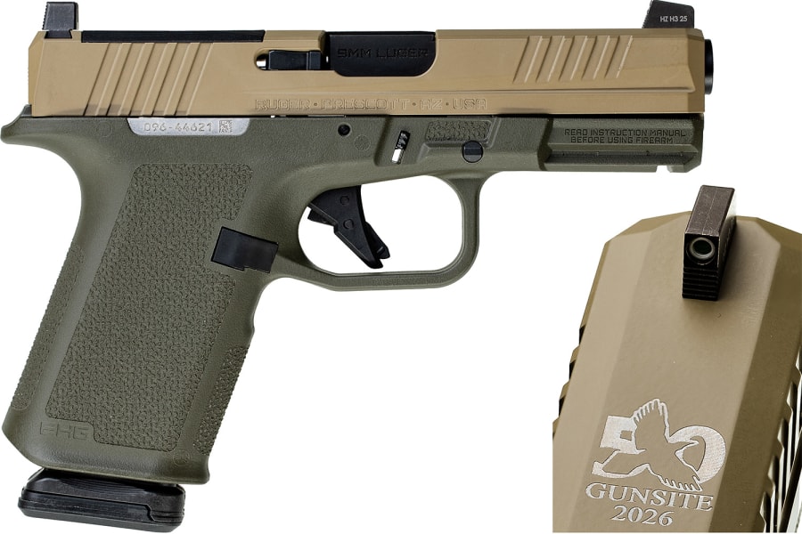 Ruger RXM 9mm Luger Pistol, 15+1 rd, 4" barrel, OD Green/Flat Dark Earth, Davidson's Exclusive