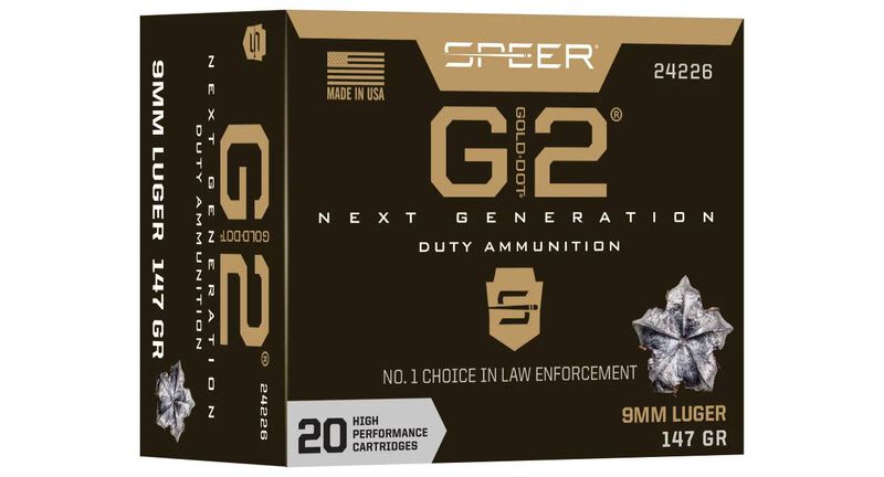 Speer 9mm Luger, 147 gr Gold Dot G2, 20 rounds