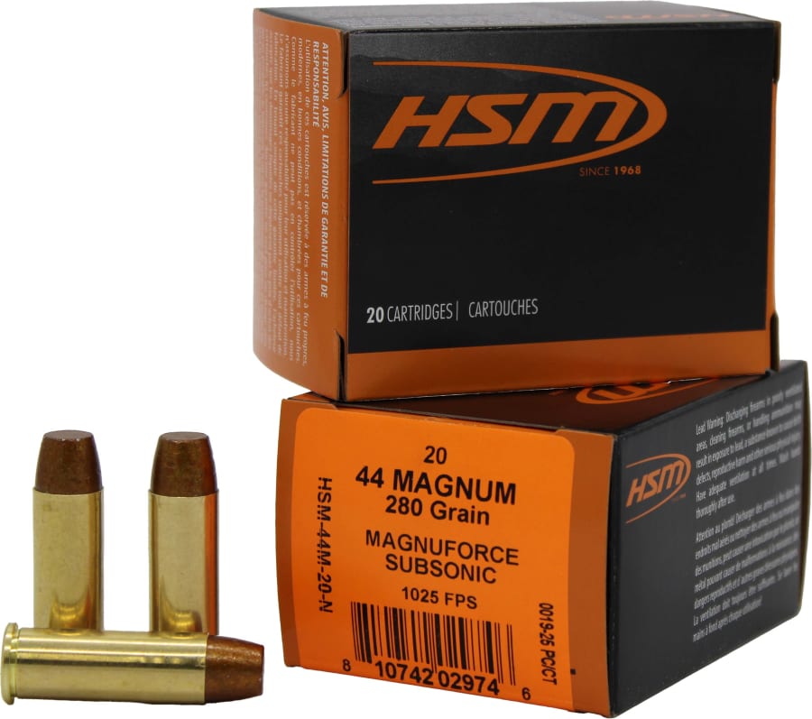 HSM Subsonic Pistol 44 Rem Mag, 280 gr Long Flat Nose, 20 rounds