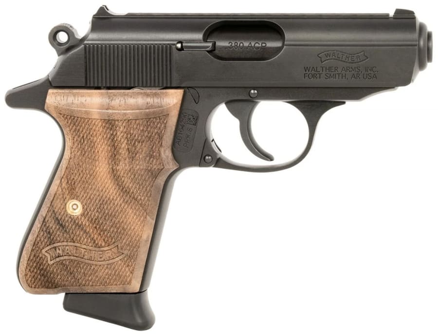 Walther Arms PPK/S 380 Auto Pistol, 7+1 rd, 3.3" barrel, Black