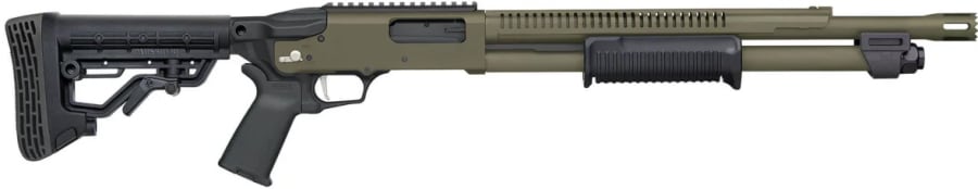 Mossberg 590R 12 Gauge Pump Action Shotgun, 6+1 rd, 18.5" barrel, Green