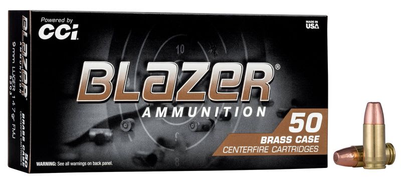CCI Blazer 9mm Luger, 147 gr Full Metal Jacket, 50 rounds