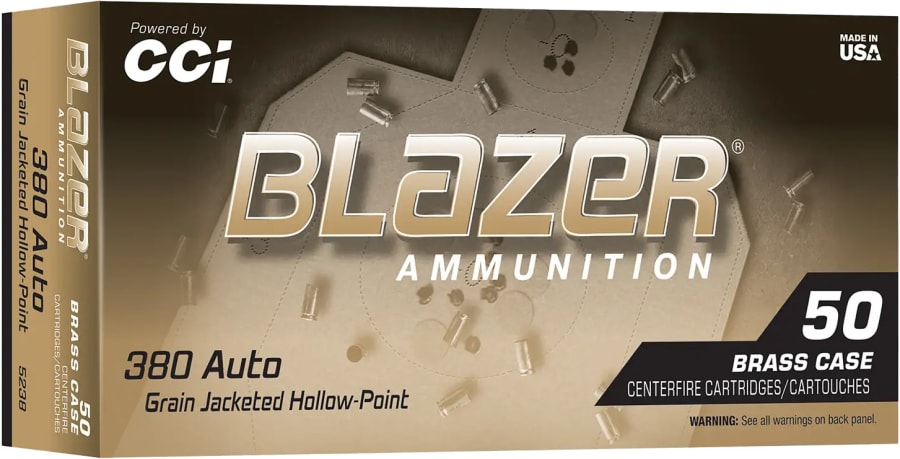 CCI Blazer 380 Auto, 98 gr Jacketed Hollow Point, 50 rounds