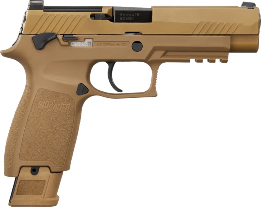 Sig Sauer M17 Commercial Full-Size 9mm Luger Pistol, 17+1 and 21+1 rd, 4.7" barrel, Brown
