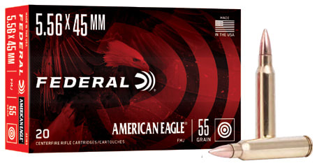 Federal American Eagle 5.56 Nato, 55 gr Full Metal Jacket, 20 rounds