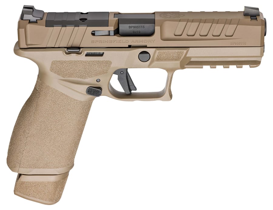 Springfield Armory USA Echelon 9mm Luger Pistol, 17+1 and 20+1 rd, 4.5" barrel, Brown