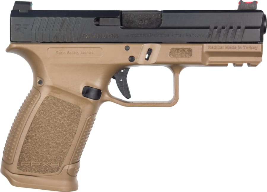 GForce Arms RPX9 Exodus 9mm Luger Pistol, 15+1 rd, 4.02" barrel, Black/FDE, Fde Slide