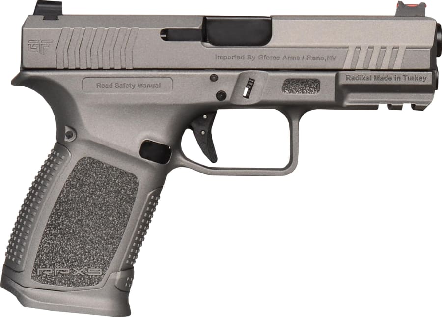 GForce Arms RPX9 Exodus 9mm Luger Pistol, 15+1 rd, 4.02" barrel, Gray, Tac Gray