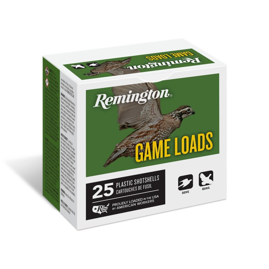 Remington Game Load 12 Gauge, 2.75" shell, size 7.5 shot, 25 rounds